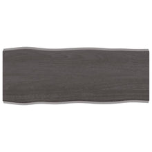 Tafelblad Natuurlijke Rand 00X40X(2-4)Cm Eikenhout Donkerbruin 100 x 40 x 4 cm