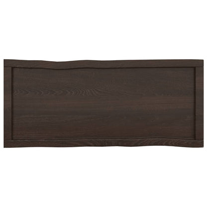Tafelblad Natuurlijke Rand 00X40X(2-4)Cm Eikenhout Donkerbruin 100 x 40 x 4 cm