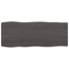 Tafelblad Natuurlijke Rand 00X40X(2-6)Cm Eikenhout Donkerbruin 100 x 40 x 6 cm