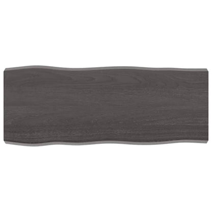Tafelblad Natuurlijke Rand 00X40X(2-6)Cm Eikenhout Donkerbruin 100 x 40 x 6 cm