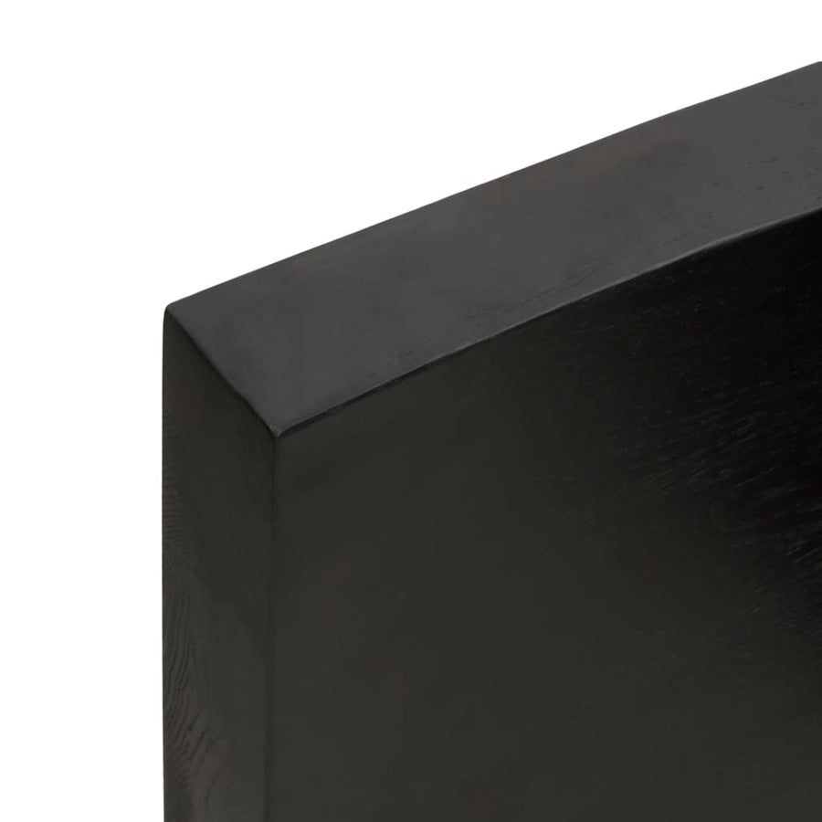 Tafelblad Natuurlijke Rand 00X40X(2-6)Cm Eikenhout Donkerbruin 100 x 40 x 6 cm