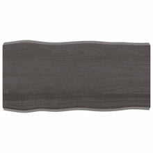Tafelblad Natuurlijke Rand 00X50X(2-6)Cm Eikenhout Donkerbruin 100 x 50 x 6 cm