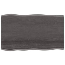 Tafelblad Natuurlijke Rand Eikenhout Donkerbruin 100 x 60 x 2 cm