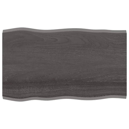 Tafelblad Natuurlijke Rand Eikenhout Donkerbruin 100 x 60 x 2 cm