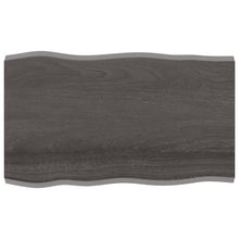 Tafelblad Natuurlijke Rand 00X60X(2-4)Cm Eikenhout Donkerbruin 100 x 60 x 4 cm