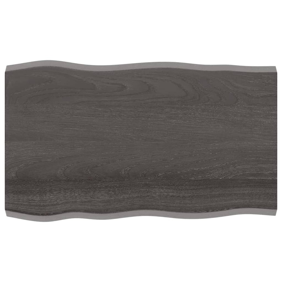 Tafelblad Natuurlijke Rand 00X60X(2-4)Cm Eikenhout Donkerbruin 100 x 60 x 4 cm