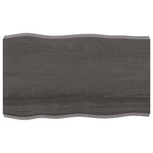Tafelblad Natuurlijke Rand 00X60X(2-6)Cm Eikenhout Donkerbruin 100 x 60 x 6 cm