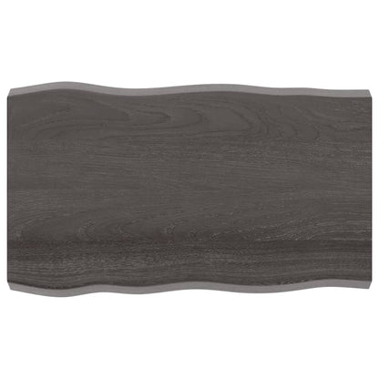 Tafelblad Natuurlijke Rand 00X60X(2-6)Cm Eikenhout Donkerbruin 100 x 60 x 6 cm