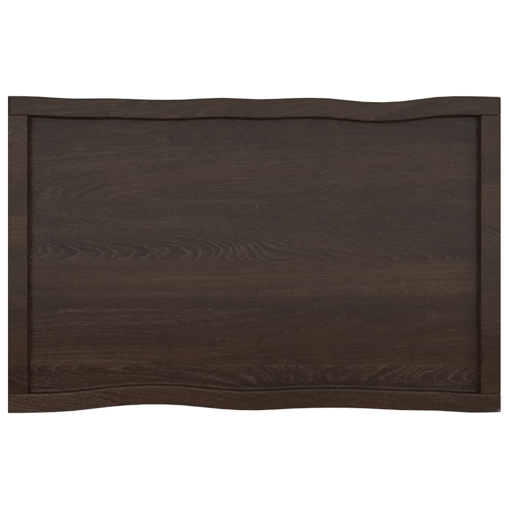 Tafelblad Natuurlijke Rand 00X60X(2-6)Cm Eikenhout Donkerbruin 100 x 60 x 6 cm