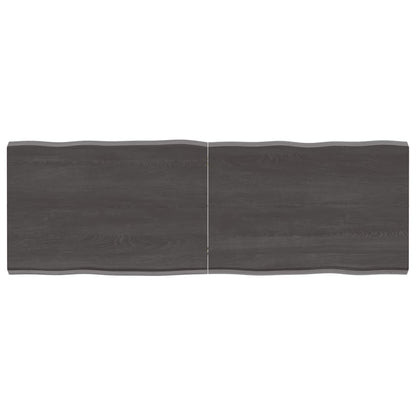 Tafelblad Natuurlijke Rand 20X40X(2-4)Cm Eikenhout Donkerbruin 120 x 40 x 4 cm
