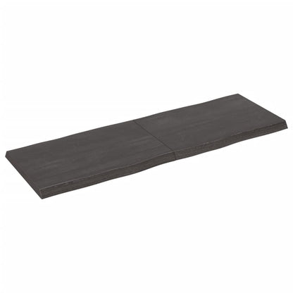 Tafelblad Natuurlijke Rand 20X40X(2-4)Cm Eikenhout Donkerbruin 120 x 40 x 4 cm