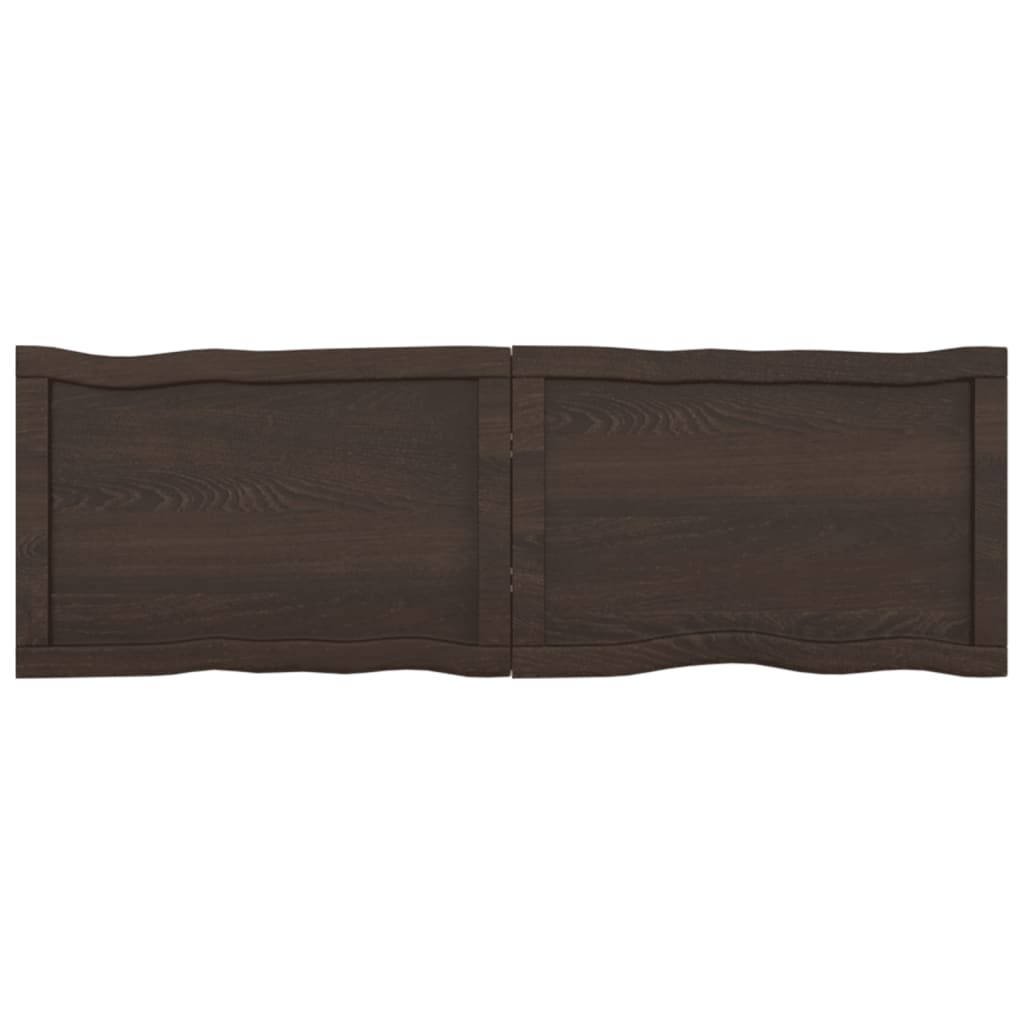 Tafelblad Natuurlijke Rand 20X40X(2-4)Cm Eikenhout Donkerbruin 120 x 40 x 4 cm