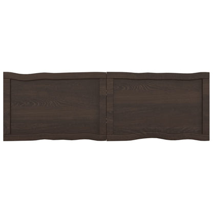 Tafelblad Natuurlijke Rand 20X40X(2-4)Cm Eikenhout Donkerbruin 120 x 40 x 4 cm