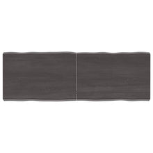 Tafelblad Natuurlijke Rand 20X40X(2-6)Cm Eikenhout Donkerbruin 120 x 40 x 6 cm