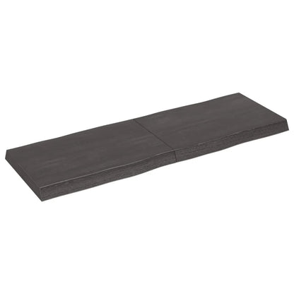 Tafelblad Natuurlijke Rand 20X40X(2-6)Cm Eikenhout Donkerbruin 120 x 40 x 6 cm