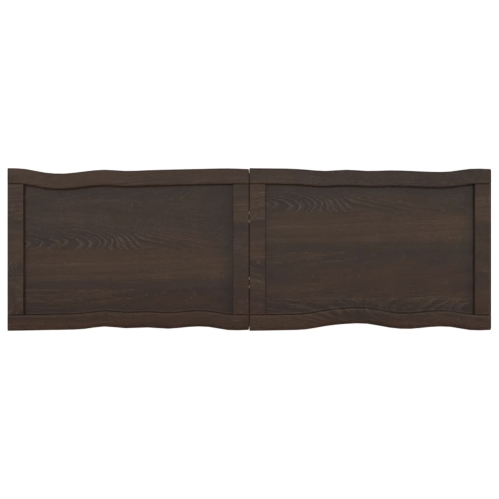 Tafelblad Natuurlijke Rand 20X40X(2-6)Cm Eikenhout Donkerbruin 120 x 40 x 6 cm