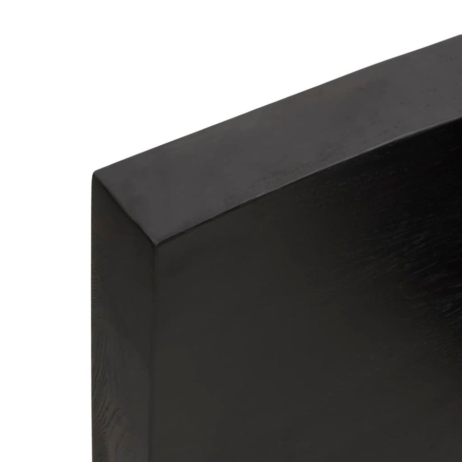 Tafelblad Natuurlijke Rand 20X40X(2-6)Cm Eikenhout Donkerbruin 120 x 40 x 6 cm