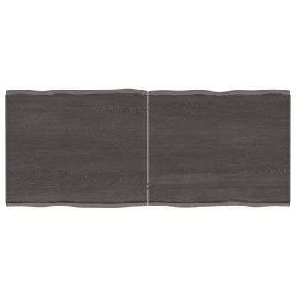 Tafelblad Natuurlijke Rand 20X50X(2-4)Cm Eikenhout Donkerbruin 120 x 50 x 4 cm