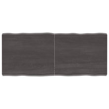 Tafelblad Natuurlijke Rand 20X50X(2-6)Cm Eikenhout Donkerbruin 120 x 50 x 6 cm