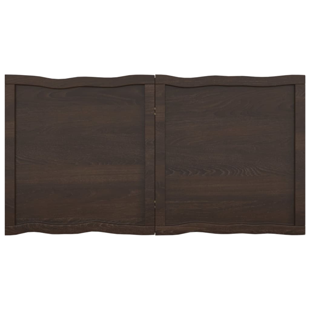 Tafelblad Natuurlijke Rand 20X60X(2-4)Cm Eikenhout Donkerbruin 120 x 60 x 4 cm