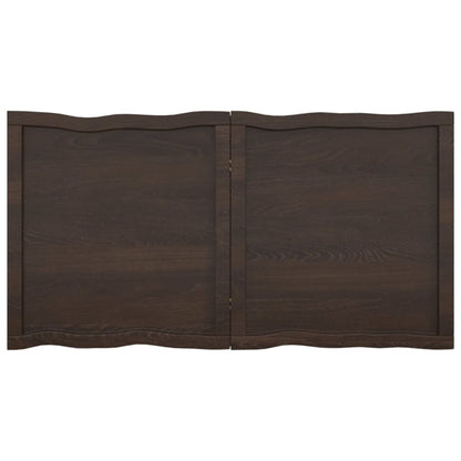 Tafelblad Natuurlijke Rand 20X60X(2-4)Cm Eikenhout Donkerbruin 120 x 60 x 4 cm