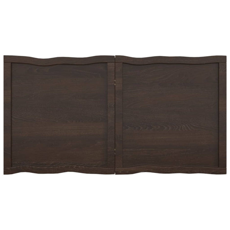 Tafelblad Natuurlijke Rand 20X60X(2-4)Cm Eikenhout Donkerbruin 120 x 60 x 4 cm