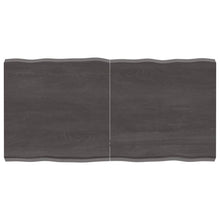 Tafelblad Natuurlijke Rand 20X60X(2-6)Cm Eikenhout Donkerbruin 120 x 60 x 6 cm