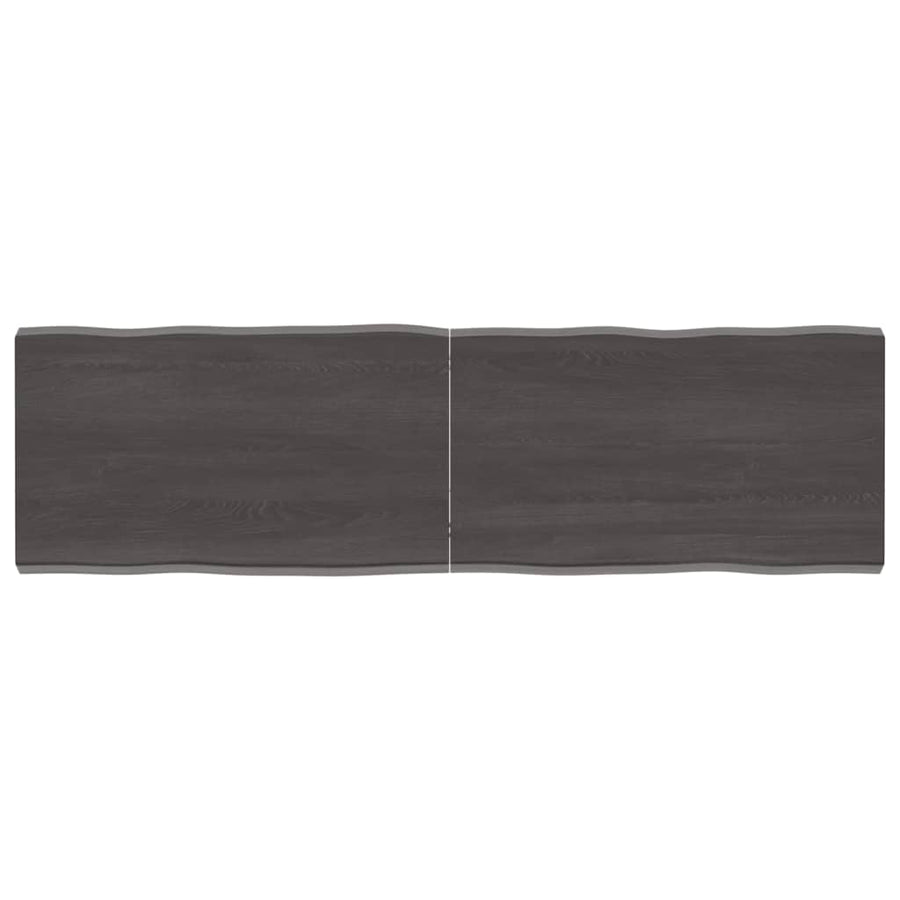 Tafelblad Natuurlijke Rand 40X40X(2-4)Cm Eikenhout Donkerbruin 140 x 40 x 4 cm