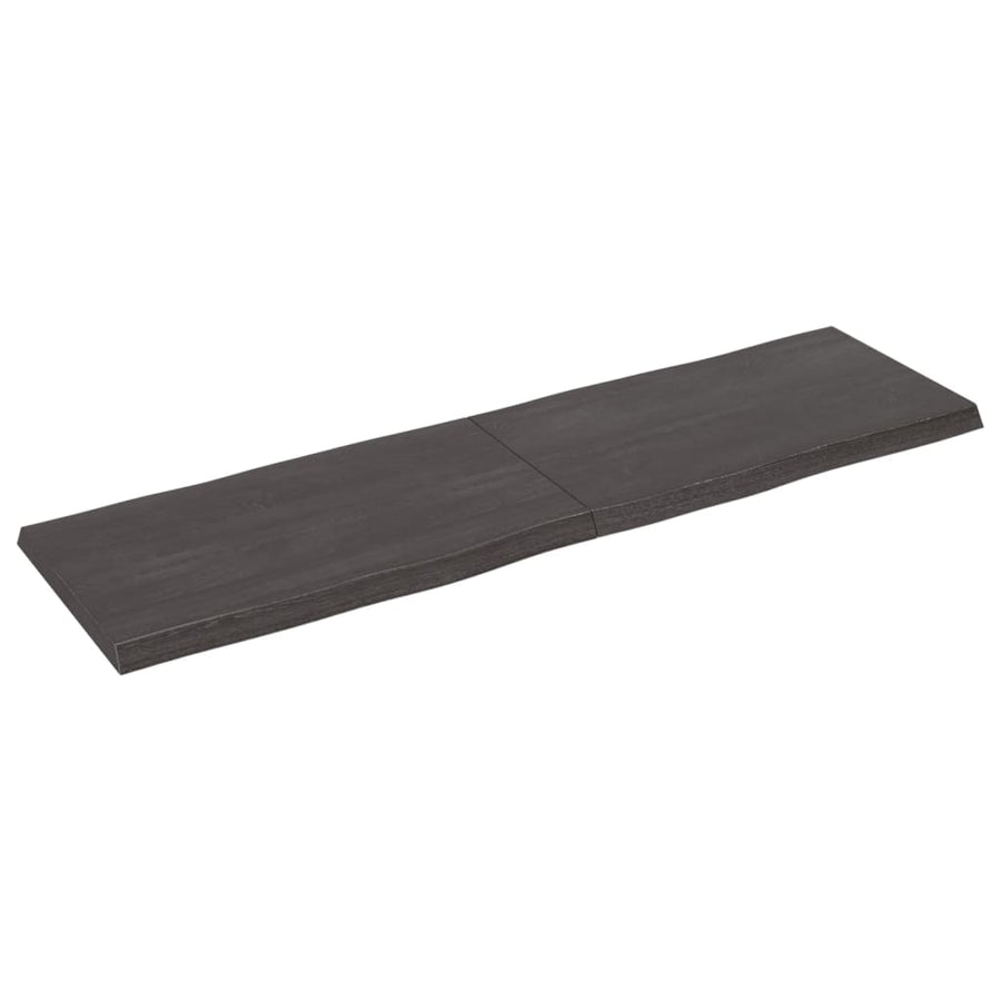 Tafelblad Natuurlijke Rand 40X40X(2-4)Cm Eikenhout Donkerbruin 140 x 40 x 4 cm