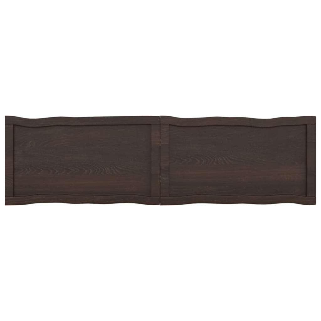 Tafelblad Natuurlijke Rand 40X40X(2-4)Cm Eikenhout Donkerbruin 140 x 40 x 4 cm