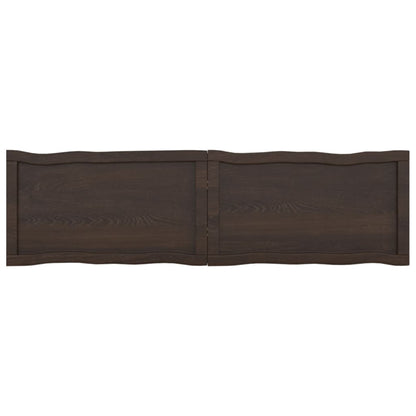 Tafelblad Natuurlijke Rand 40X40X(2-4)Cm Eikenhout Donkerbruin 140 x 40 x 4 cm