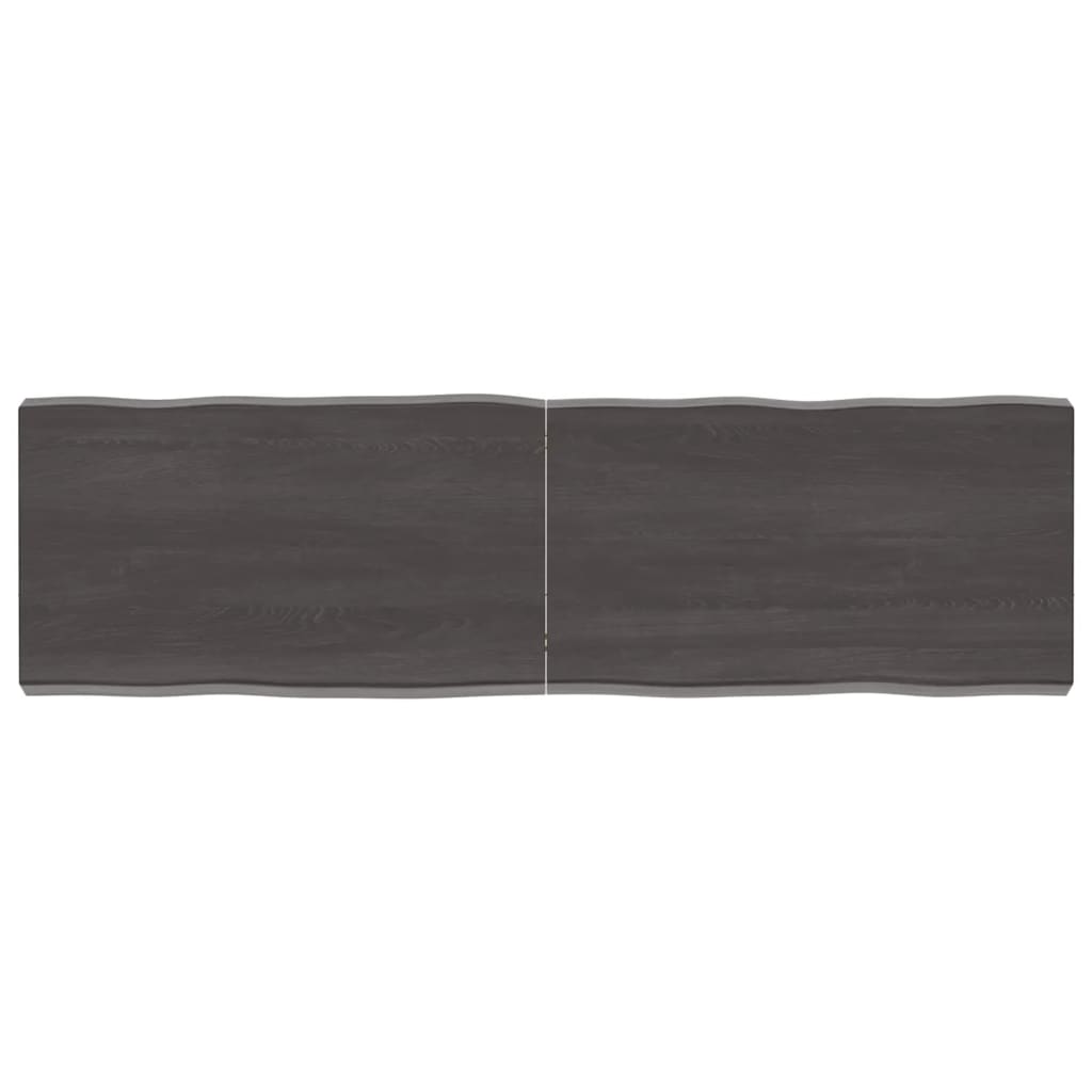 Tafelblad Natuurlijke Rand 40X40X(2-6)Cm Eikenhout Donkerbruin 140 x 40 x 6 cm