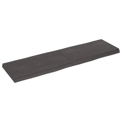Tafelblad Natuurlijke Rand 40X40X(2-6)Cm Eikenhout Donkerbruin 140 x 40 x 6 cm