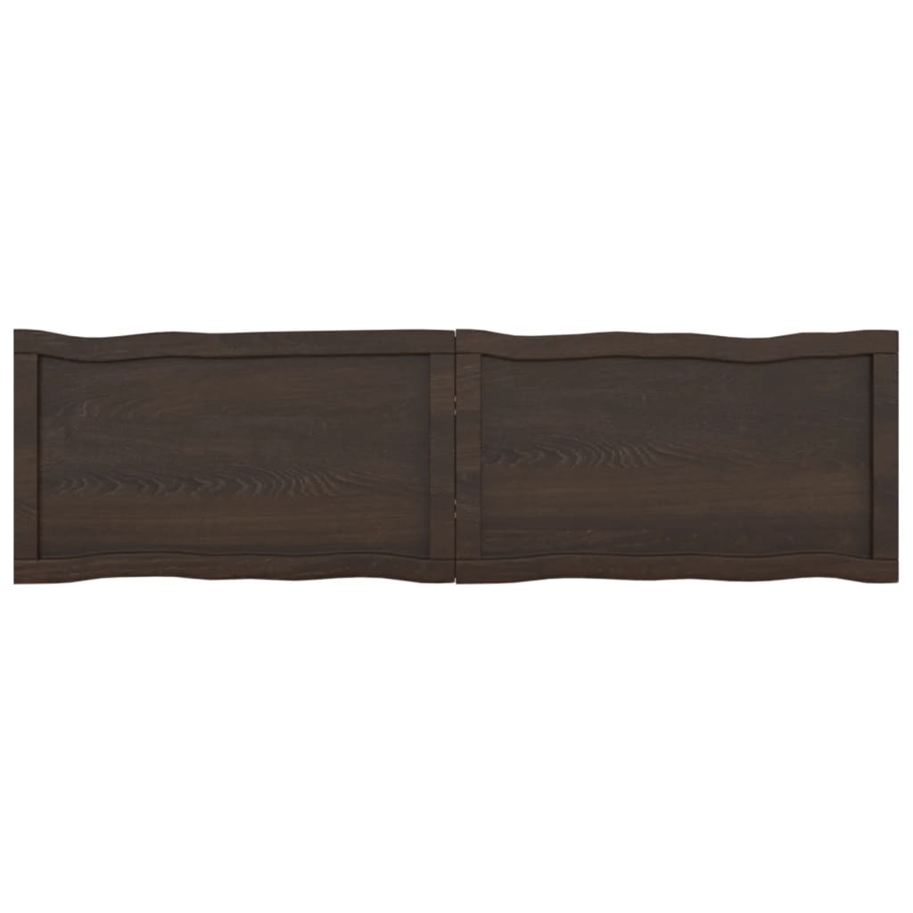 Tafelblad Natuurlijke Rand 40X40X(2-6)Cm Eikenhout Donkerbruin 140 x 40 x 6 cm