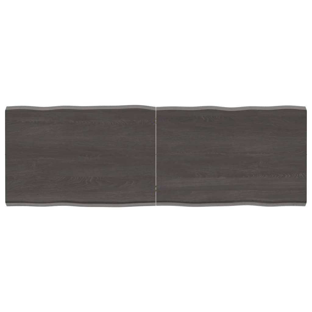 Tafelblad Natuurlijke Rand 40X50X(2-4)Cm Eikenhout Donkerbruin 140 x 50 x 4 cm