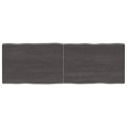 Tafelblad Natuurlijke Rand 40X50X(2-4)Cm Eikenhout Donkerbruin 140 x 50 x 4 cm