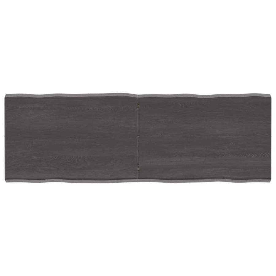 Tafelblad Natuurlijke Rand 40X50X(2-4)Cm Eikenhout Donkerbruin 140 x 50 x 4 cm