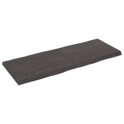 Tafelblad Natuurlijke Rand 40X50X(2-4)Cm Eikenhout Donkerbruin 140 x 50 x 4 cm