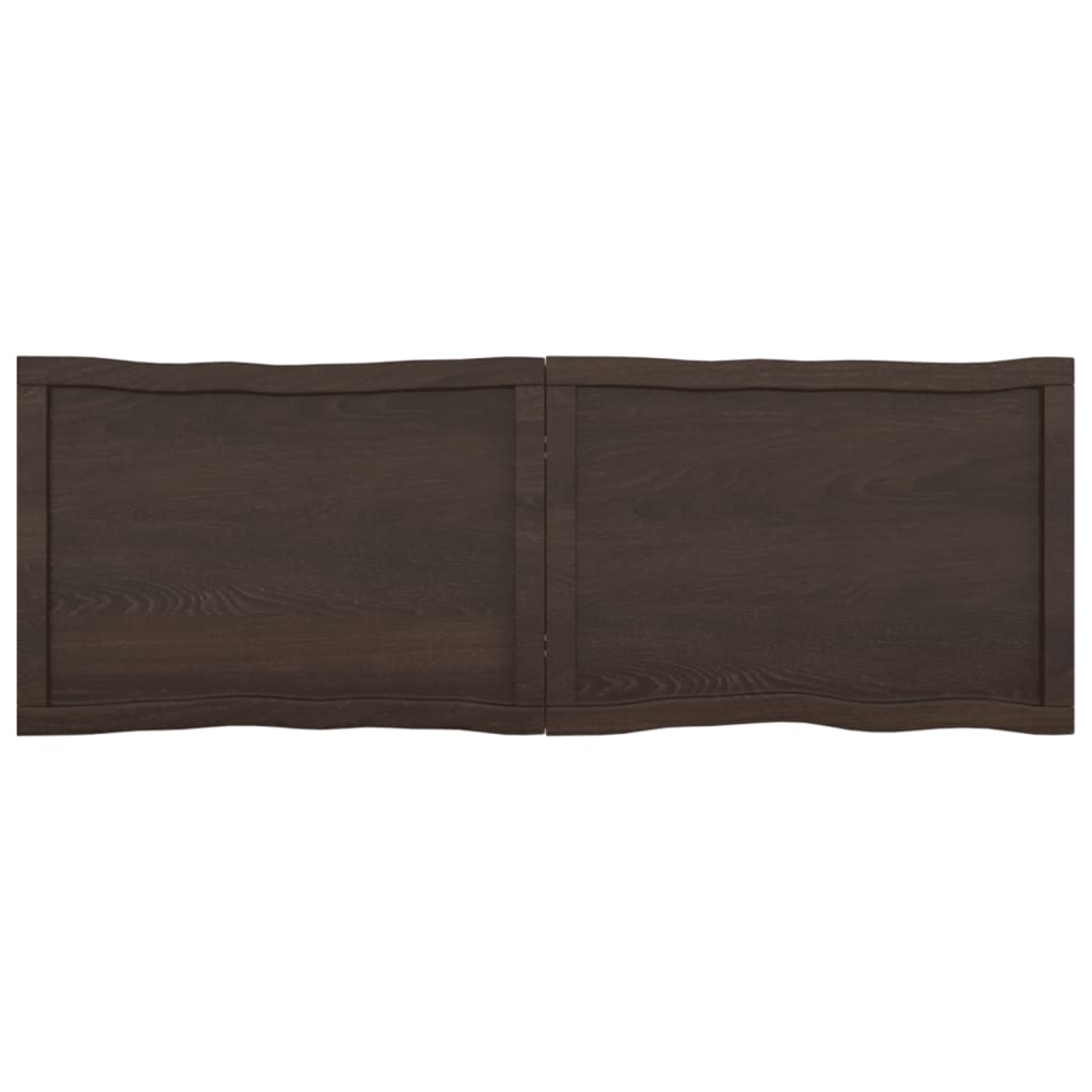 Tafelblad Natuurlijke Rand 40X50X(2-4)Cm Eikenhout Donkerbruin 140 x 50 x 4 cm