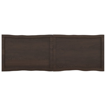 Tafelblad Natuurlijke Rand 40X50X(2-4)Cm Eikenhout Donkerbruin 140 x 50 x 4 cm