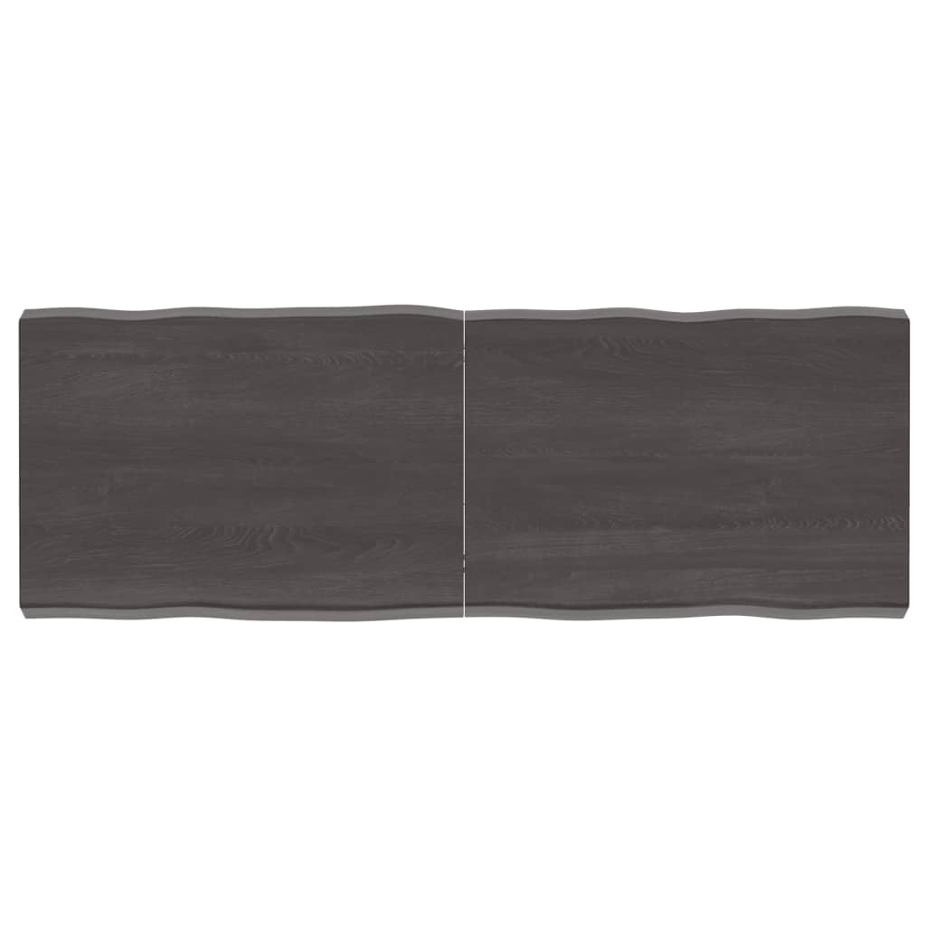 Tafelblad Natuurlijke Rand 40X50X(2-6)Cm Eikenhout Donkerbruin 140 x 50 x 6 cm
