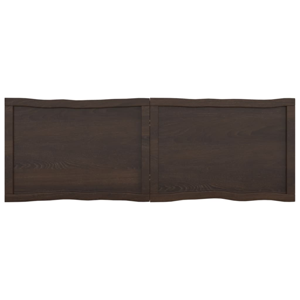 Tafelblad Natuurlijke Rand 40X50X(2-6)Cm Eikenhout Donkerbruin 140 x 50 x 6 cm