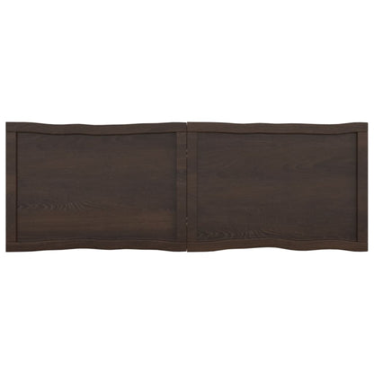 Tafelblad Natuurlijke Rand 40X50X(2-6)Cm Eikenhout Donkerbruin 140 x 50 x 6 cm