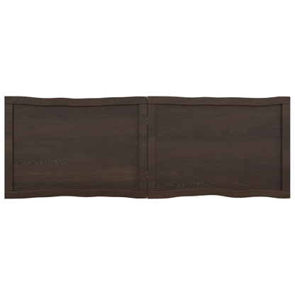 Tafelblad Natuurlijke Rand 40X50X(2-6)Cm Eikenhout Donkerbruin 140 x 50 x 6 cm