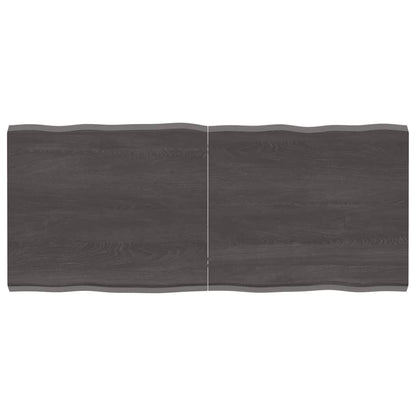 Tafelblad Natuurlijke Rand 40X60X(2-4)Cm Eikenhout Donkerbruin 140 x 60 x 4 cm