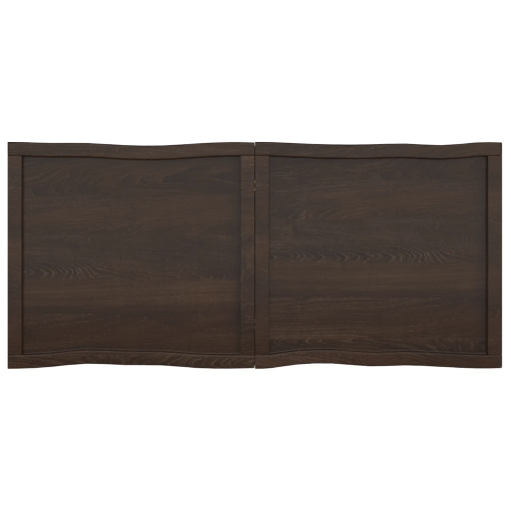 Tafelblad Natuurlijke Rand 40X60X(2-4)Cm Eikenhout Donkerbruin 140 x 60 x 4 cm