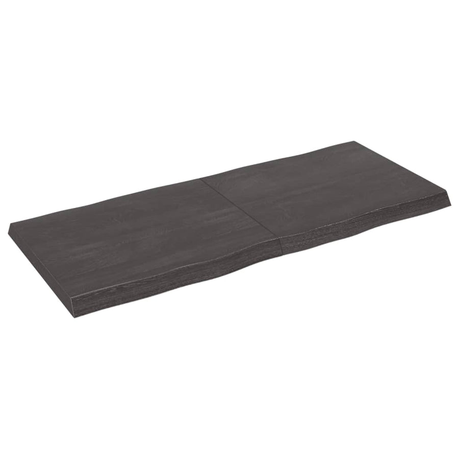 Tafelblad Natuurlijke Rand 40X60X(2-6)Cm Eikenhout Donkerbruin 140 x 60 x 6 cm