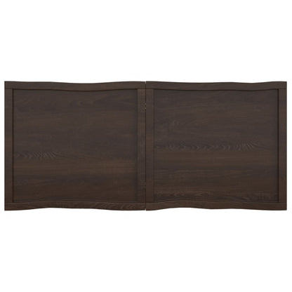 Tafelblad Natuurlijke Rand 40X60X(2-6)Cm Eikenhout Donkerbruin 140 x 60 x 6 cm