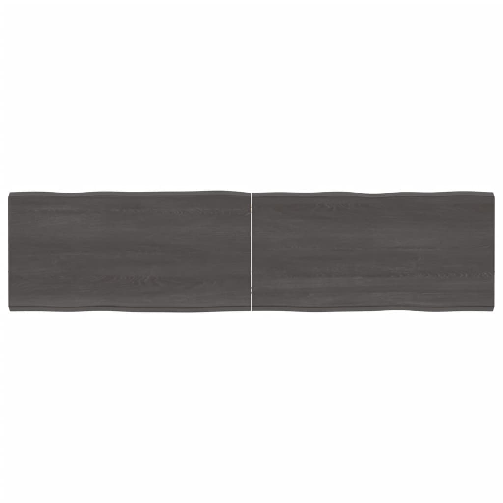 Tafelblad Natuurlijke Rand 60X40X(2-4)Cm Eikenhout Donkerbruin 160 x 40 x 4 cm