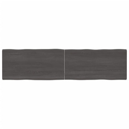 Tafelblad Natuurlijke Rand 60X40X(2-4)Cm Eikenhout Donkerbruin 160 x 40 x 4 cm